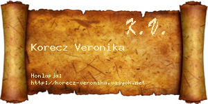 Korecz Veronika névjegykártya